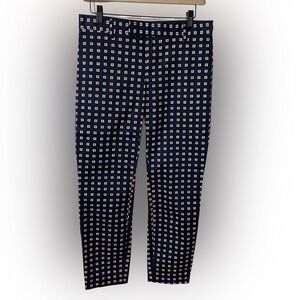 GAP Slim Cropped Navy and With White & Red Blocks Cropped Pants, NWOT Sz 0